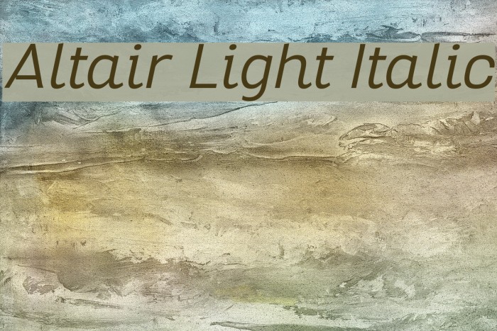 Altair Light Italic Example 2
