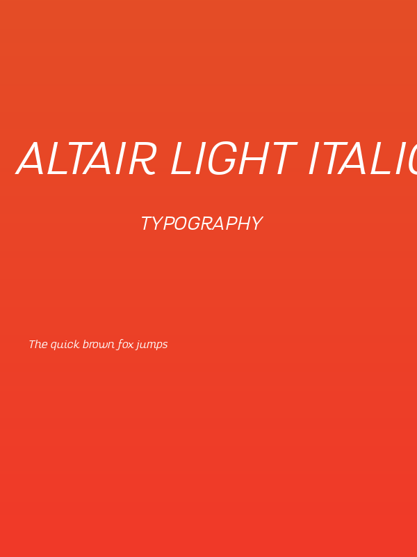 Altair Light Italic Poster