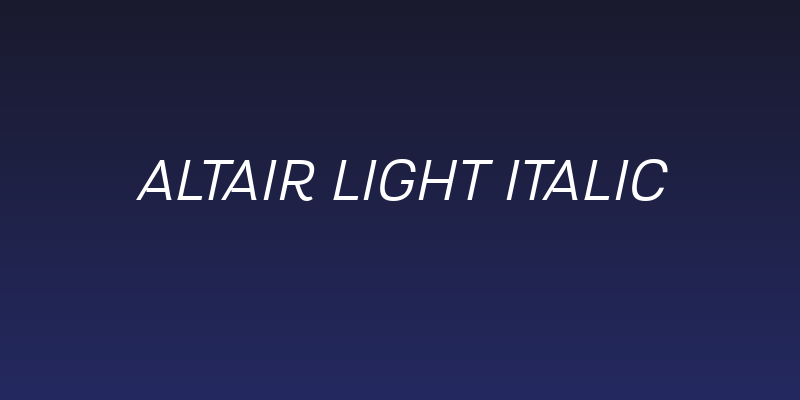 Altair Light Italic Social Header