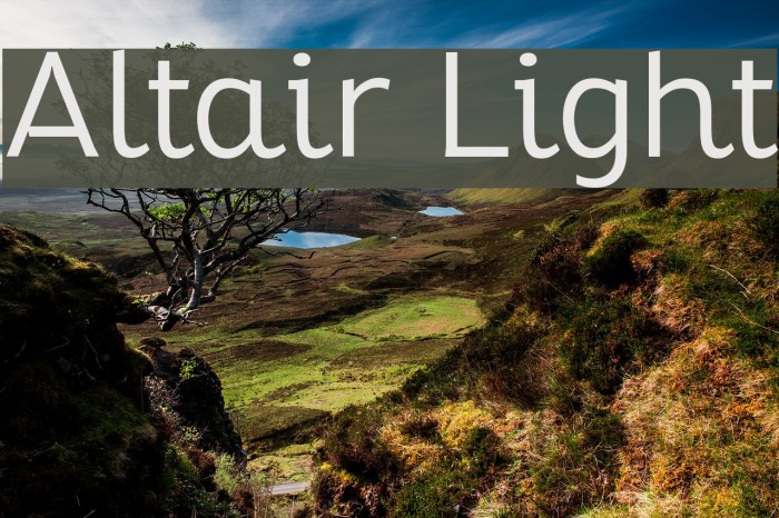 Altair Light Font examples