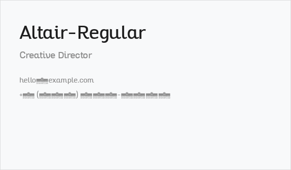 Altair-Regular Business Card