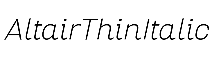 Altair Thin Italic  免费字体下载