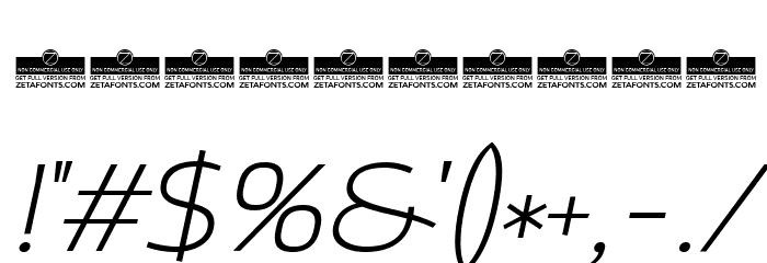 Altair Thin Italic Font OTHER CHARS