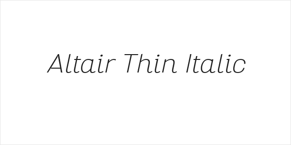 Altair Thin Italic Logo