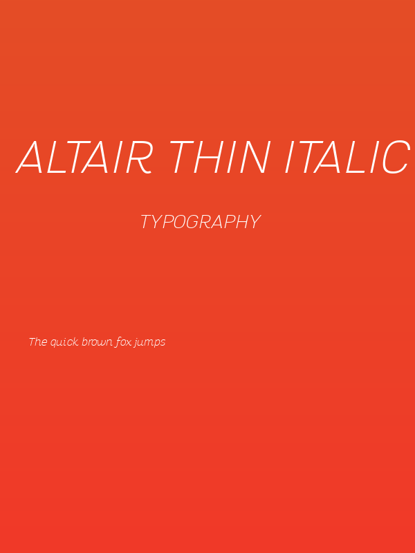 Altair Thin Italic Poster