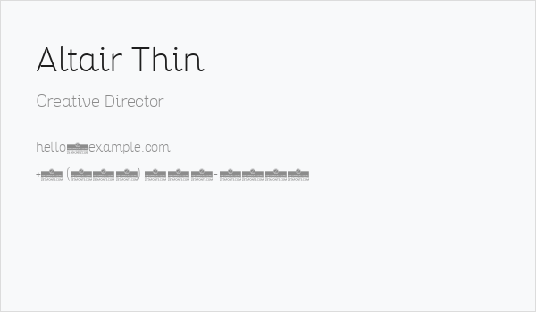 Altair Thin Business Card