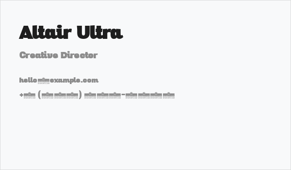 Altair Ultra Business Card