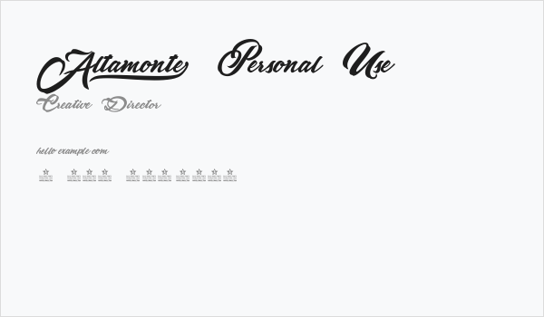 Altamonte[ Personal Use Business Card