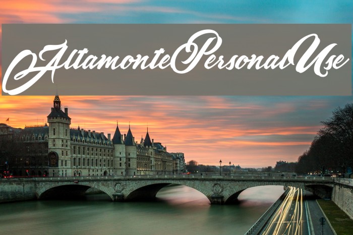 AltamontePersonalUse Font examples