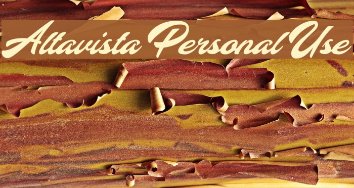 Altavista Personal Use Font examples