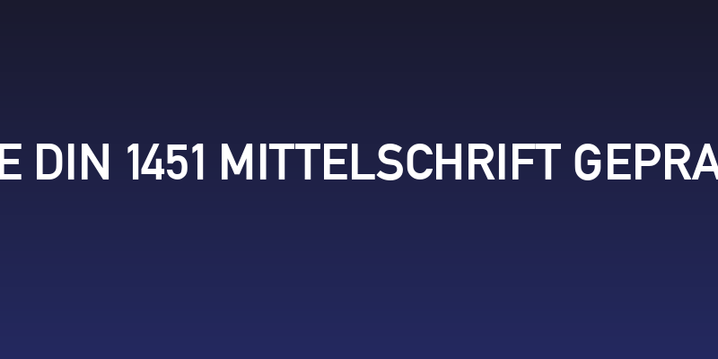 Alte DIN 1451 Mittelschrift gepraegt Social Header