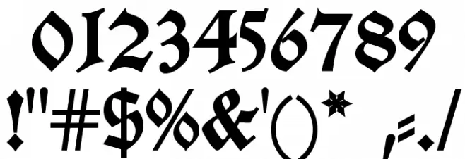 Alte Schwabacher DemiBold Font OTHER CHARS