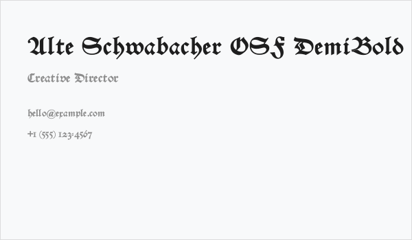 Alte Schwabacher OSF DemiBold Business Card