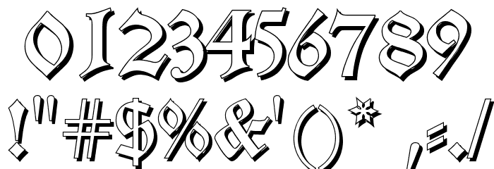 Alte Schwabacher Shadow Font OTHER CHARS