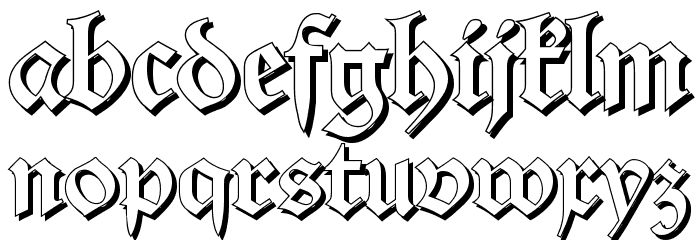 Alte Schwabacher Shadow Font LOWERCASE