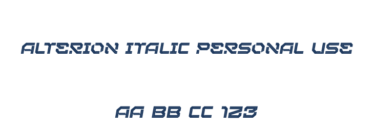 Alterion Italic Personal Use Font Preview