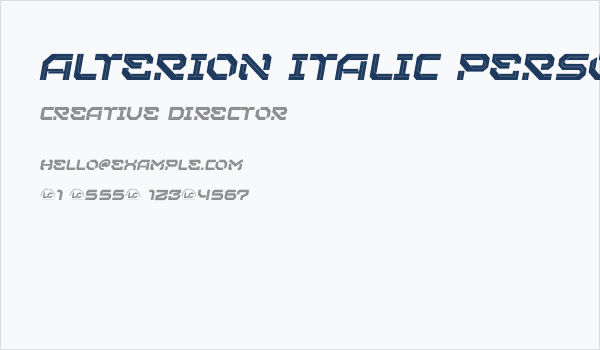 Alterion Italic Personal Use Business Card