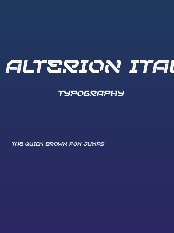 Alterion Italic Personal Use Poster