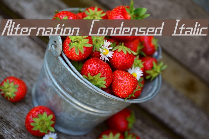 Alternation Condensed Italic Font examples