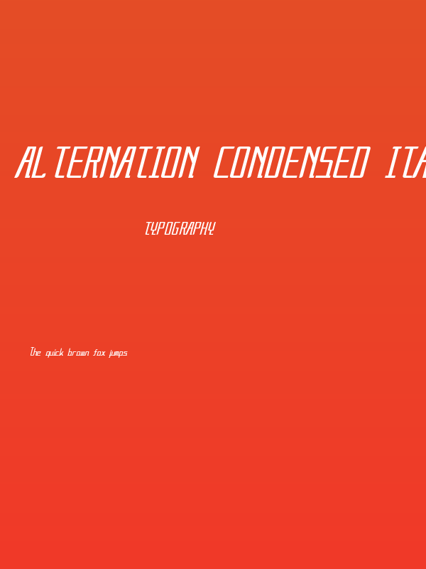 Alternation Condensed Italic Poster