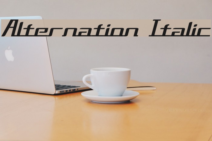 Alternation Italic Font examples