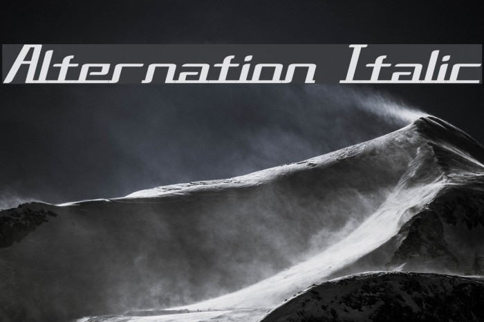 Alternation Italic Font examples