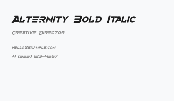 Alternity Bold Italic Business Card