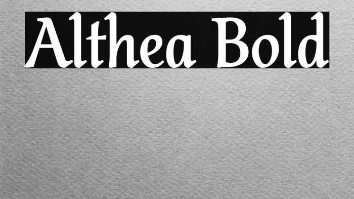 Althea Bold Example 2