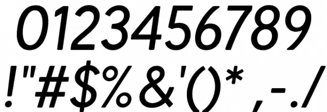 Altona Sans Italic Font OTHER CHARS