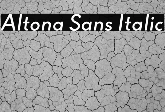 Altona Sans Italic Font examples