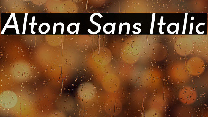 Altona Sans Italic Example 2