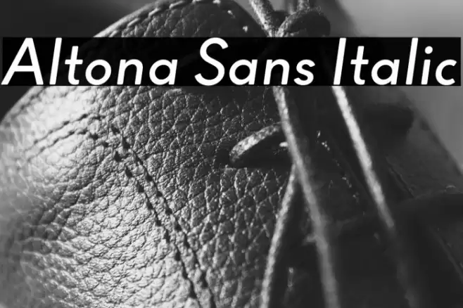 Altona Sans Italic Font examples