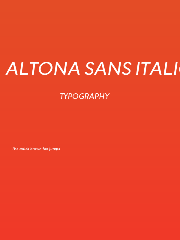 Altona Sans Italic Poster