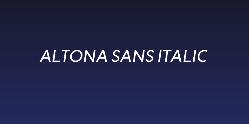 Altona Sans Italic Social Header