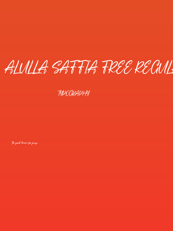 Alulla Saffia Free Regular Poster