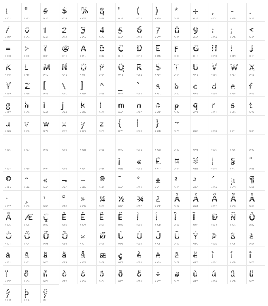 AlumFreePromotional Character Map