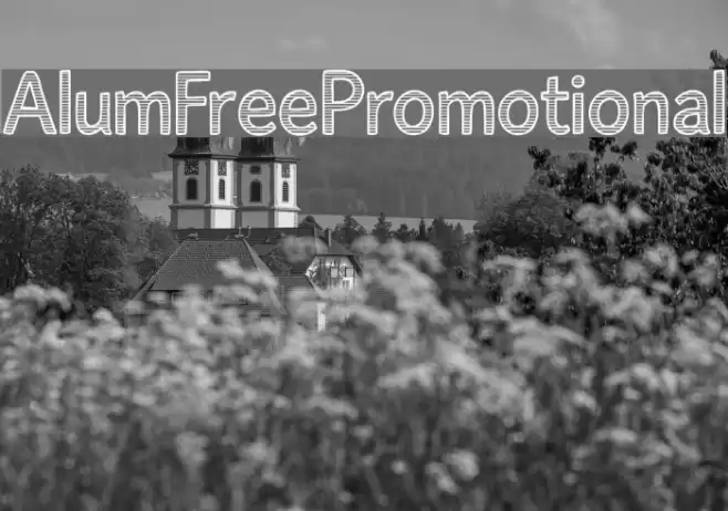 AlumFreePromotional Font examples
