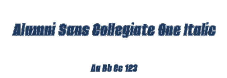 Alumni Sans Collegiate One Italic Font Preview