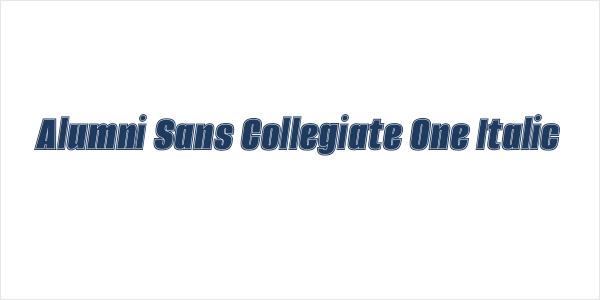 Alumni Sans Collegiate One Italic Logo