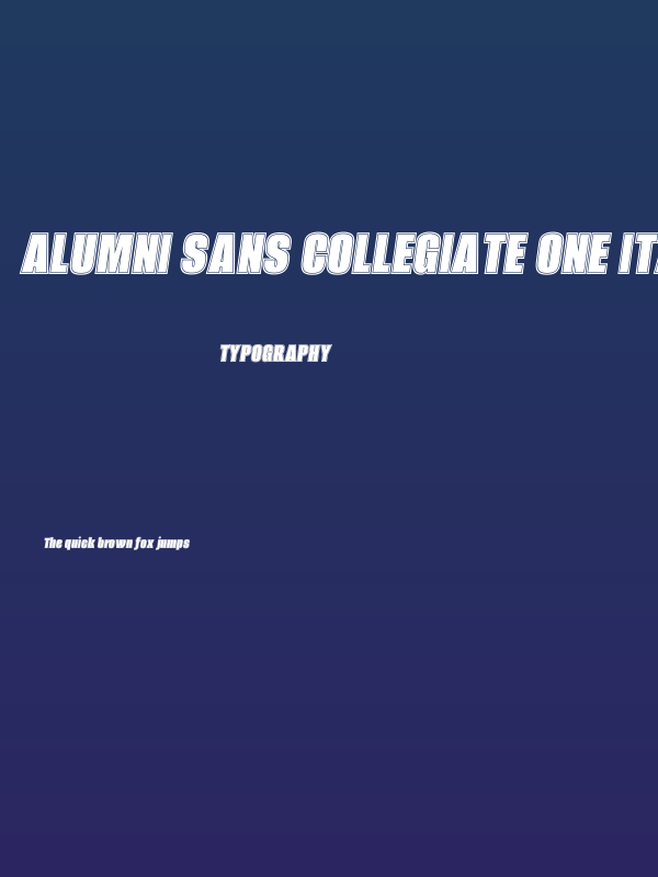 Alumni Sans Collegiate One Italic Poster
