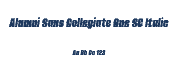 Alumni Sans Collegiate One SC Italic Font Preview