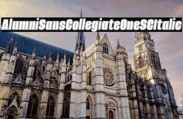 Alumni Sans Collegiate One SC Italic Example 2