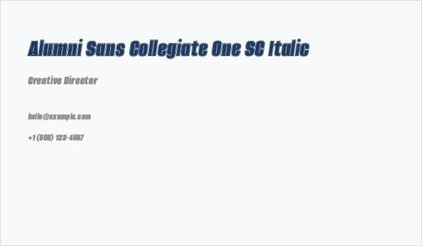 Alumni Sans Collegiate One SC Italic Business Card