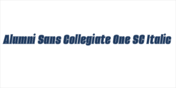 Alumni Sans Collegiate One SC Italic Logo