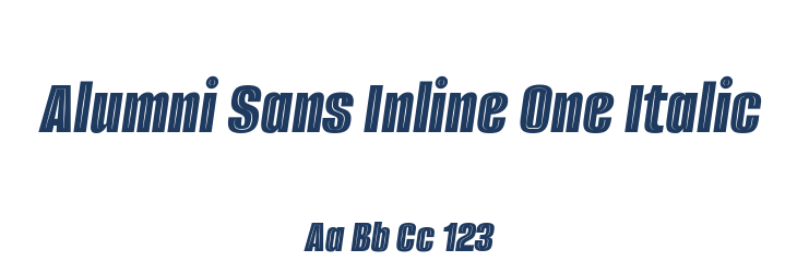 Alumni Sans Inline One Italic Font Preview