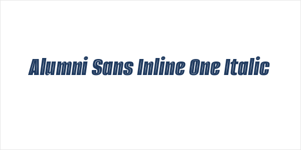 Alumni Sans Inline One Italic Logo