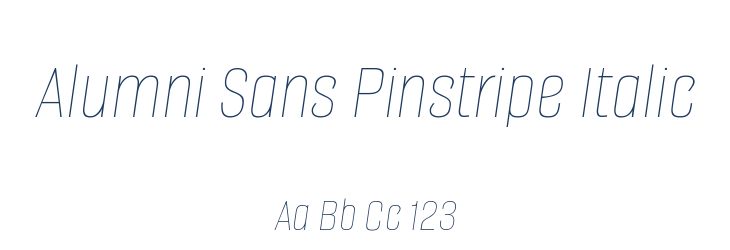 Alumni Sans Pinstripe Italic Font Preview