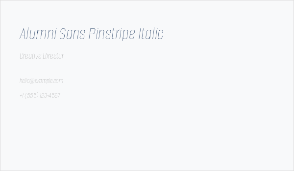 Alumni Sans Pinstripe Italic Business Card