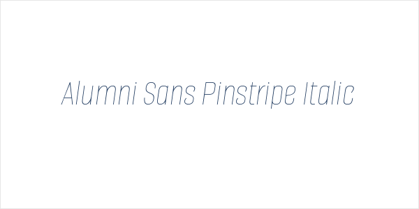 Alumni Sans Pinstripe Italic Logo