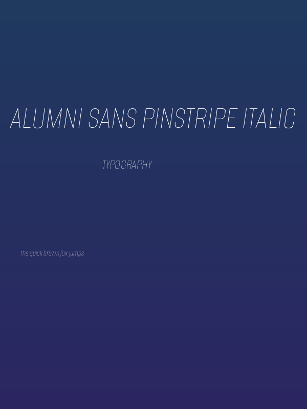 Alumni Sans Pinstripe Italic Poster